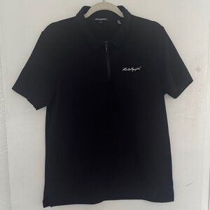 Karl Lagerfeld Black Polo Shirt with Signature Detail